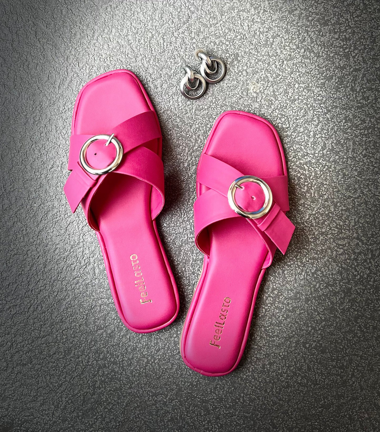 Pink criss cross flats