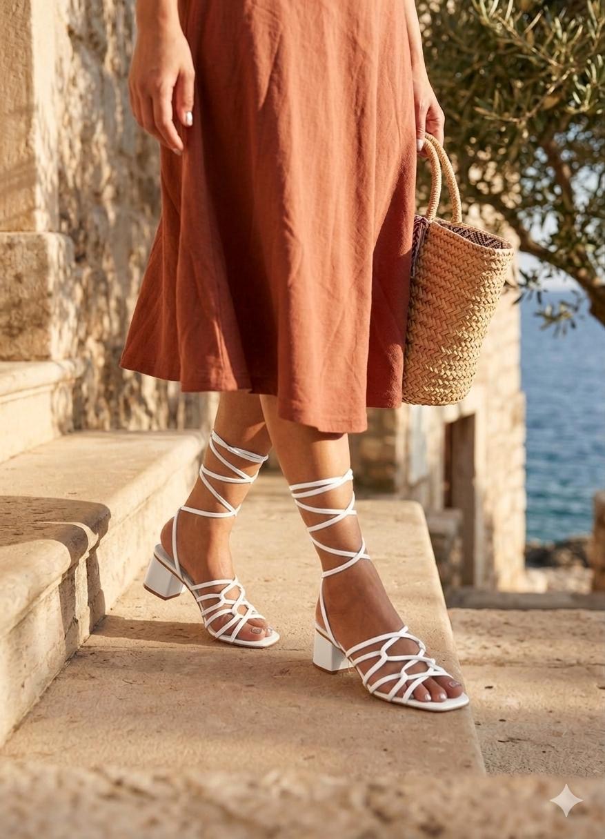 White twist-Ella tie ups