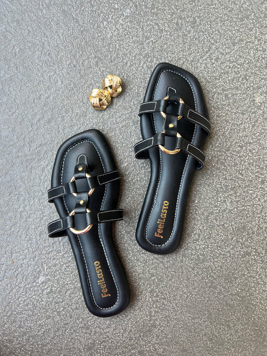 Noir Toe Flats